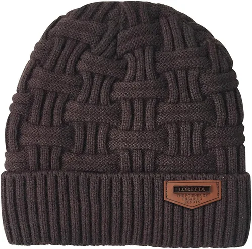 Miniatura 93 de Loritta Gorro de invierno cálido de punto grueso y holgado para hombre