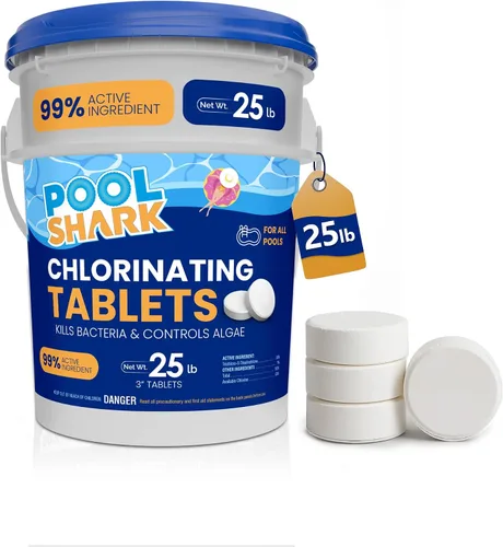 Miniatura 12 de Tabletas de cloro para piscina Pool Shark - Tabletas de cloro de 3 pulgadas - Tabletas de cloro activo al 90% de disolución lenta - Productos