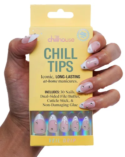 Miniatura 16 de Chillhouse - Kit de uñas a presión con punta francesa Chill Tips, Bougie Barre (almendra) - 30 formas y tamaños de uñas - 2 semanas de uso - Ajuste