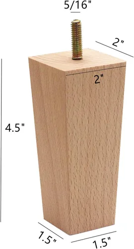 Miniatura 2 de WEICHUAN Patas cónicas de madera de haya maciza para sofá, silla, otomana, sofá biplaza otomana, mesa de gabinete, patas de repuesto de pies