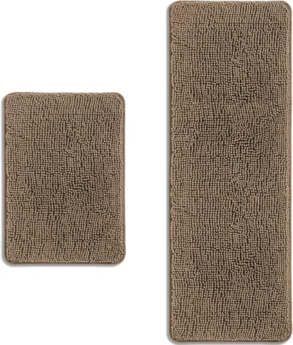 Miniatura 210 de Alfombra de baño pequeña de 12 x 18 pulgadas, lavable y absorbente, antideslizante, alfombra de baño de felpilla gruesa y suave para baño, ducha