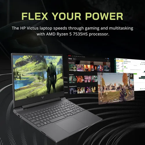 Miniatura 2 de HP Victus 15.6 Ryzen 5 Premium Gaming Laptop, 15.6" FHD 144Hz, Ryzen 5 7535HS (Beats i5-13420H), AMD Radeon RX 6550M (Beats GeForce RTX 3050), 16GB