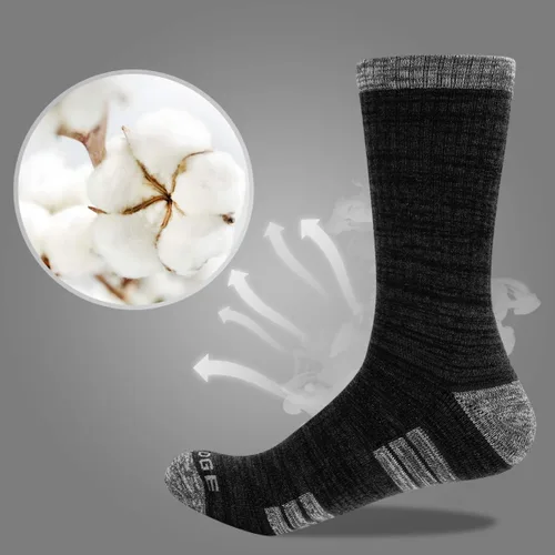 Miniatura 2 de YUEDGE 5 pares de calcetines de senderismo para hombre que absorben la humedad, calcetines acolchados para botas de trabajo para talla 6-9, 9-12