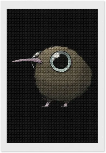Kit de pintura de diamante con diseño de pájaro kiwi gordo lindo y cuadrado completo, manualidades para decoración de pared del hogar