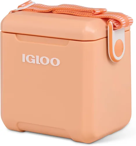 Igloo Tag Along Too Coolers | Enfriador de estilo picnic de carcasa dura aislada | Cofre de hielo rodante Albaricoque