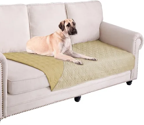 Miniatura 44 de Ameritex Funda Impermeable para Cama de Perro Manta para Mascotas para Muebles Cama Sillón Sofá Reversible Azul marino+azul piedra