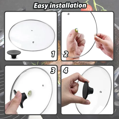 Miniatura 4 de Uenhoy 4 pomos de repuesto para horno holandés de acero inoxidable para horno holandés Le Creuset, Aldi, Lodge y otros hornos holandeses esmaltados