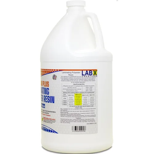 Miniatura 5 de FIBERLAM Plus 1-10G Resina de poliéster 1-10 galones +endurecedor MEKP; revestimiento de baja viscosidad para laminado de estera/biaxial/tela