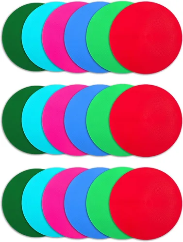 Miniatura 25 de Marcadores de punto de polietileno de 4 pulgadas/9 pulgadas, de goma antideslizante, marcadores de agilidad de conos de campo plano, puntos de suelo