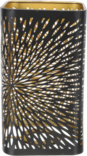 Miniatura 11 de KALLORY Pantalla hueca de metal tallado de hierro para lámpara decorativa de mesa, 7.87 x 4.72 x 4.72 pulgadas, elegante difusor de luz para sala