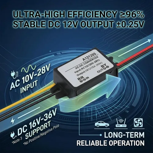 Miniatura 7 de Convertidor Adaptador de corriente reductor CA 10-28V a CC 12V Convertidor AC DC Step Down módulo de fuente de alimentación, regulador de voltaje