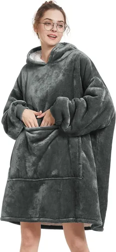 Miniatura 17 de Aemilas Wearable Blanket Hoodie - Warm Sherpa Blanket Sweatshirt as Gifts for Adult Women Mom Men, One Size Fits All