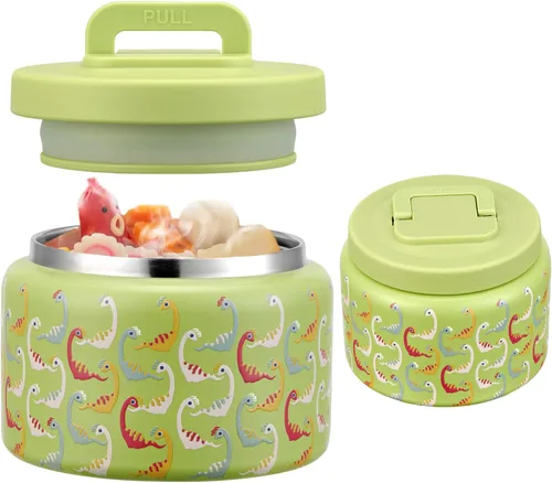 Miniatura 23 de JXXM Tarro térmico de 8 onzas para alimentos fríos y calientes para niños, recipientes aislados para el almuerzo, tarro de comida caliente, a prueba