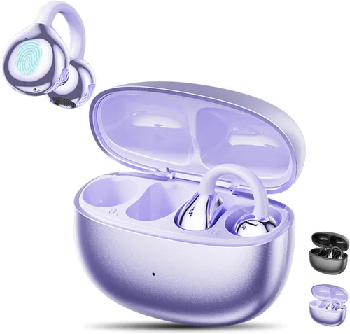 Miniatura 9 de Auriculares con clip, auriculares de oreja abierta inalámbricos Bluetooth 5.4, auriculares ligeros de oreja abierta con micrófono batería 59H