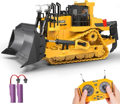 Miniatura 9 de Camión volquete RC de juguete para niños, camión de juego a control remoto, vehículos de construcción, 9CH 2.4Ghz camiones eléctricos con plataforma
