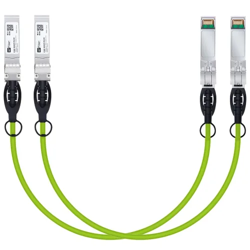 Miniatura 40 de H!Fiber SFP+ Cable 10G SFP+ DAC, 0.8 ft (0.82 pies), cable Twinax de cobre de conexión directa pasiva para Cisco SFP-H10GB-CU0.25M, Ubiquiti UniFi