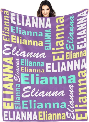 Miniatura 17 de Manta personalizada con nombre, manta personalizada con nombre, manta personalizada para adultos, niños y bebés, manta personalizada con monograma