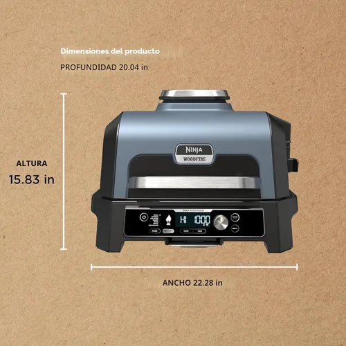 Miniatura 13 de Ninja OG951 Woodfire Pro Connect Premium XL - Parrilla y ahumador para exteriores, Bluetooth, habilitado por app, parrilla maestra 7-en-1, ahumador