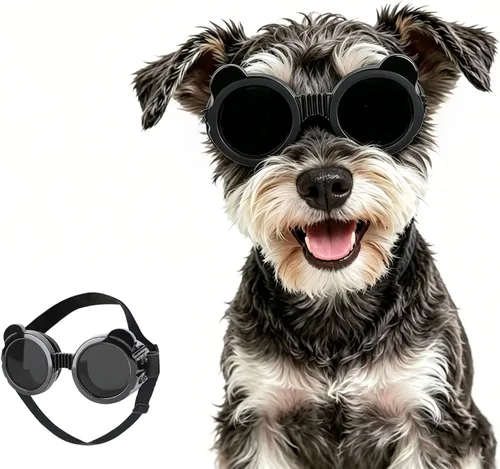 Miniatura 7 de NAMSAN Lentes de sol para perros de raza media, con protección UV para perros pequeños a medianos, resistentes al viento, antivaho, a prueba