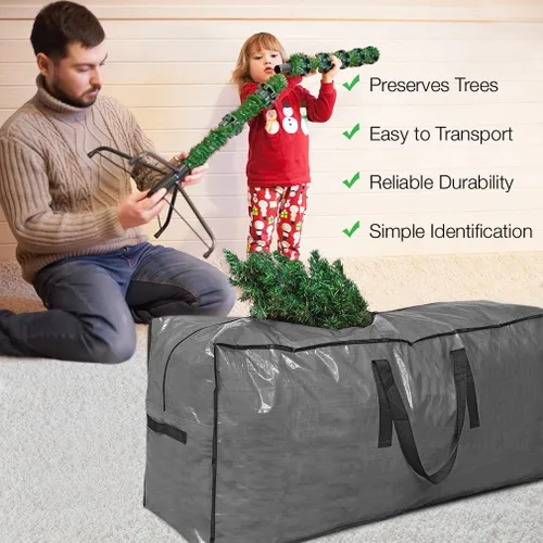 Miniatura 6 de Bolsa de almacenamiento para árbol de Navidad de Primode Bolsa alta para árbol de Navidad desmontado Estuche protector con cremallera para árbol