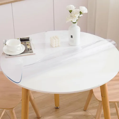 Protector de mesa redondo transparente de 36 pulgadas, protector redondo transparente para mesa de comedor, 0.059 in de grosor, impermeable,