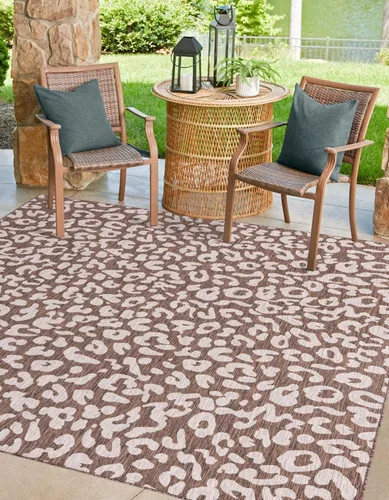 Miniatura 21 de Unique Loom Outdoor Safari Collection Alfombra de área - Leopardo (4 pies 1 pulgada x 6 pies 1 pulgada rectangular, gris claro/gris)