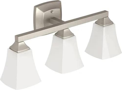 Miniatura 12 de Moen Voss YB5163ORB - Accesorio de tocador de baño de doble montaje con 3 luces de bronce aceitado con vidrio esmerilado