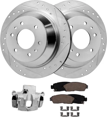 Miniatura 87 de Detroit Axle - Rotores de freno para Ford 2013-2019 Explorer Taurus Flex Lincoln MKT MKS, rotores de freno de disco ranurados perforados de repuesto