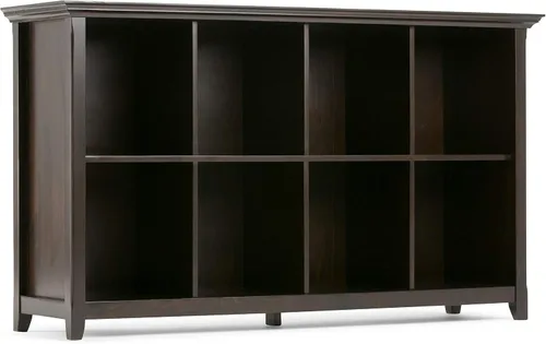 Miniatura 13 de SIMPLIHOME Amherst - Mesa consola – Mesa de sofá de madera maciza de 48 pulgadas de ancho en color marrón nogal, mesa de almacenamiento