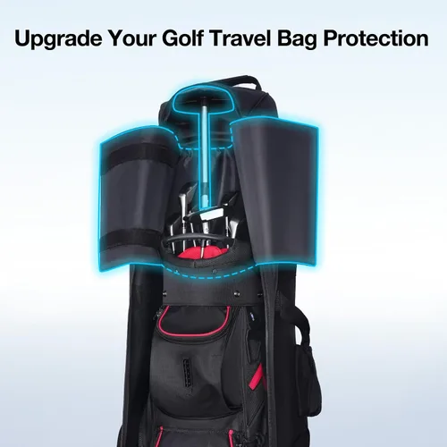 Miniatura 6 de Gofly - Sistema de soporte para bolsa de viaje de golf, almohadilla protectora para palos y poste de soporte de aleación de aluminio, accesorios