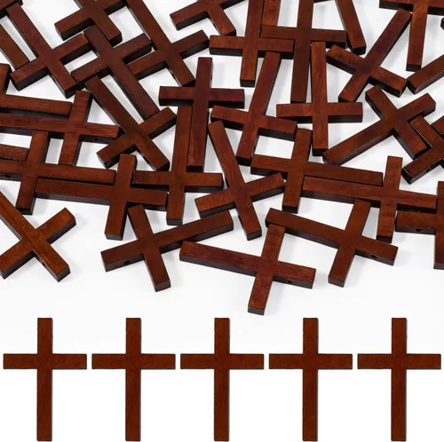 Miniatura 13 de 120 dijes de cruz para hacer joyas, cuentas de cruz religiosa para pulseras, cruces para hacer joyas, pulseras, collares, manualidades (6 colores)