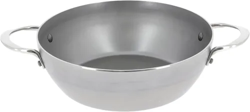 de Buyer MINERAL B - Sartén de acero al carbono con dos asas, 9.5 pulgadas, ideal para saltear, cocinar a fuego lento, freír y freír, naturalmente