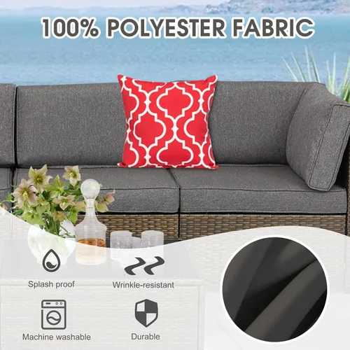 Miniatura 5 de kinbor Fundas de cojín de repuesto para patio, 14 piezas, fundas de cojín para sofá de patio al aire libre con cremallera para sofá seccional, solo