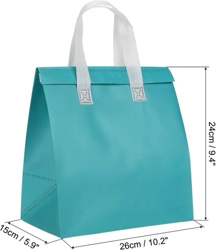 Miniatura 2 de PATIKIL Bolsas aisladas para llevar, 15 bolsas aislantes térmicas de comestibles de 9.4 x 5.9 x 10.2 pulgadas para entrega de alimentos fríos y Azul