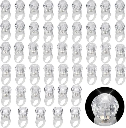 Miniatura 5 de Retisee Paquete de 50 Anillos con Luz LED Favores de Fiesta de Despedida de Soltera Juguete que Brilla en la Oscuridad Decoración de Fiesta