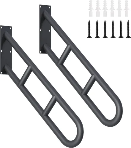 Miniatura 14 de Pasamanos de escalera mejorados para 1-3 escalones, pasamanos doblados de 27 pulgadas para escalones al aire libre, barandilla de escalera montada