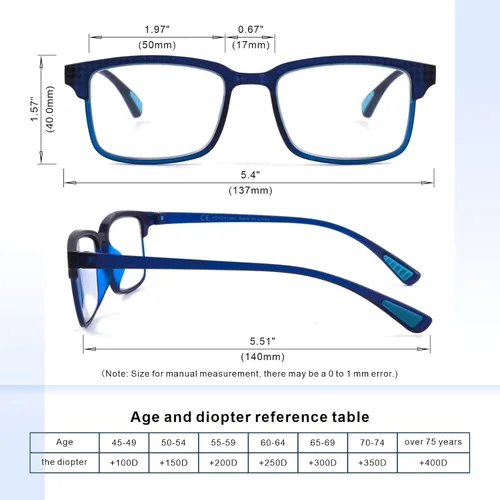 Miniatura 6 de CARA - Paquete de 2 lentes de lectura progresivos multienfoque, marco TR90, flexible, ligero, con bloqueo de luz azul, para lectores de computadora