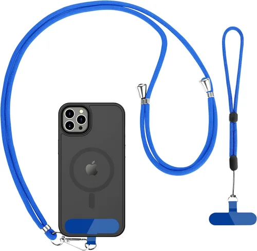 Miniatura 18 de CACOE Paquete de 2 cordones para teléfono, 1 correa ajustable para el cuello, 1 correa de muñeca, 2 almohadillas, cordones universales cruzados