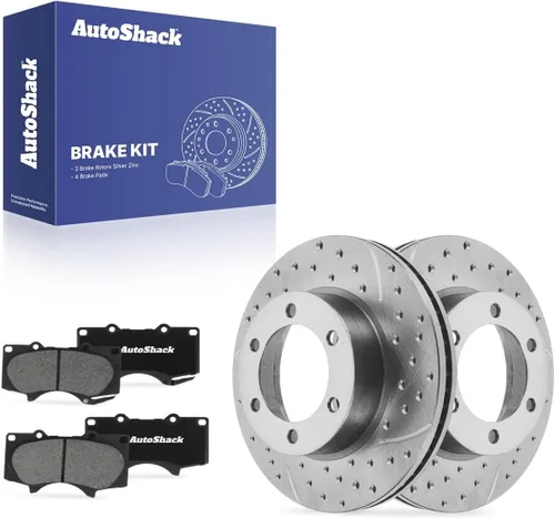 Miniatura 11 de AutoShack Rotores de freno ventilados delanteros de 12.55 pulgadas (318.72 mm) + pastillas de freno de cerámica de alta calidad de repuesto