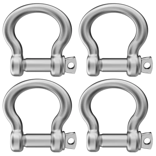 Miniatura 2 de 4 grilletes de anillo en D de acero inoxidable 304 de 5/16 pulgadas de 5/16 pulgadas para alambre de acero de tracción, 0.315 in