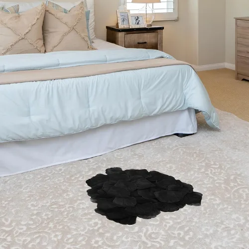 Miniatura 7 de JHFGJGH 500 Piezas Pétalos de Rosa Negros Exquisitos, Pétalos de Rosa de Seda de Imitación, Pétalos de Flores Artificiales para Noches Románticas