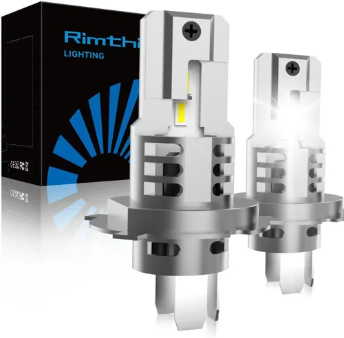 rimthin Bombillas H4, luz antiniebla 9003/HB2, 6000K blanco frío, Plug and Play, IP67, paquete de 2