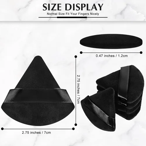 Miniatura 2 de Suclain 48 esponjas triangulares de terciopelo suave para maquillaje en polvo de cara, esponjas triangulares para base cosmética húmeda y seca