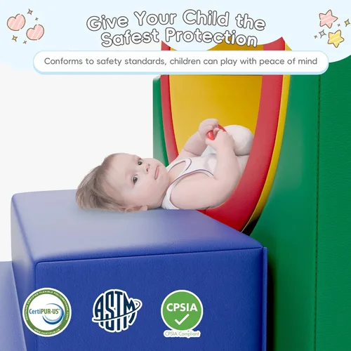 Miniatura 5 de TOLEAD Túnel/Rampas de Espuma para Trepar, Juego de Actividad de Espuma para Trepar y Arrastrarse para Niños Pequeños y Niños, Equipo de Gimnasio