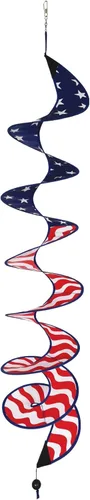 In the Breeze 5176 48" Estrellas y rayas Curlie Spinner-Decoración colgante al aire libre Stars & Stripes