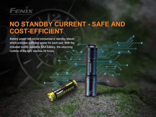 Miniatura 6 de Fenix Linterna LED E01 V2 de 100 lúmenes con batería alcalina AAA EdisonBright (azul)