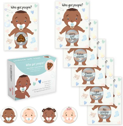 Miniatura 7 de Party Hearty Deliciosa diversión para baby shower – 50 divertidos arañazos de Poopie – Ideal para todos los géneros