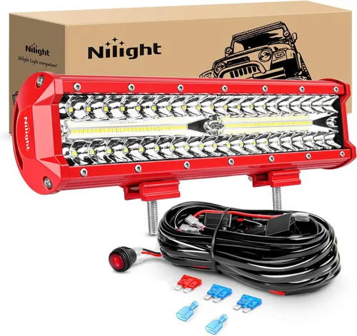 Miniatura 13 de Nilight ZH411-A 12” 12” 300 W, 300 W, triple fila de inundación Spot Combo 30000LM Led Off Road luces para camiones con juego de arnés de cableado 1