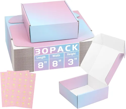 Miniatura 44 de Cajas de envío pequeñas de 6 x 4 x 2 pulgadas para pequeñas empresas, paquete de 30 cajas de correo moradas, caja de embalaje de cartón corrugado