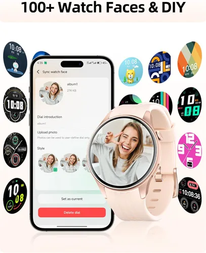 Miniatura 6 de Parsonver Smart Watch, Built-in GPS, Bluetooth Calling, Fitness Watch for Women with 100+ Sport Modes, IP68 Waterproof, Heart Rate, Sleep Monitor